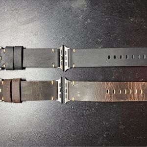 Men's Black and Brown Leather Watch Bands for ultra - robust